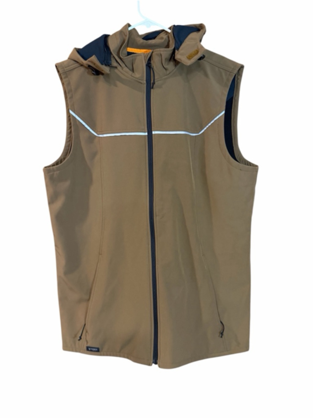 Hawx tan hooded zip up softshell vest men’s size large tall